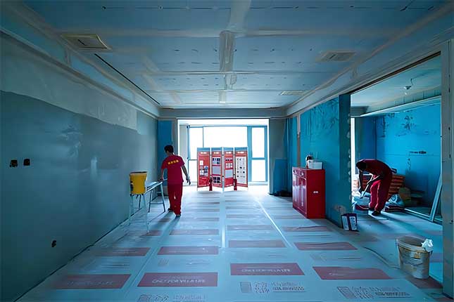 哈尔滨知名装修公司工人刷墙固 哈尔滨知名装修公司